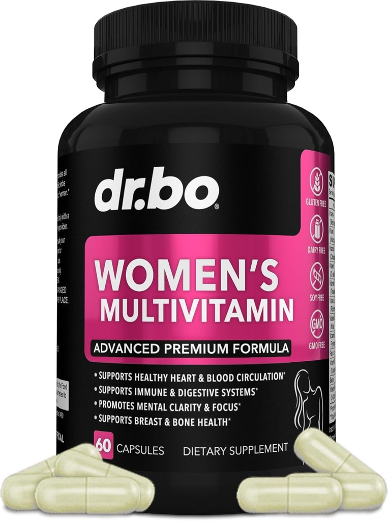 Womens Multivitamin - Natural Daily Multi Vitamins for Women - Womans Energy Vitamin Supplements Magnesium Plus Zinc - Woman Multipurpose Minerals Health Supplement Capsules - Iron & Soy Free Pills