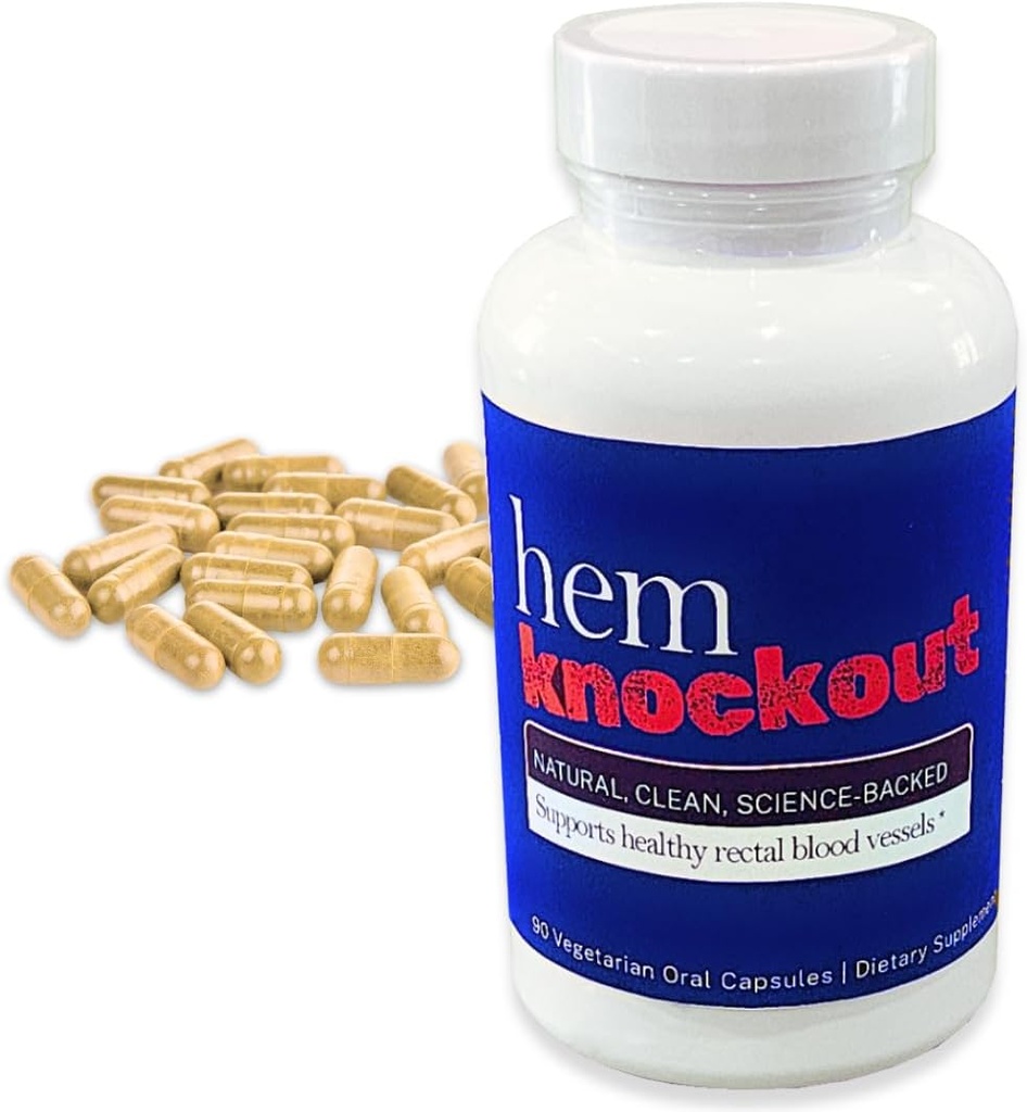 Internal Hemorrhoid Relief Supplement- Fast-Acting Pills for Pain, Swelling & Bleeding - Natural Vein Strengthening Formula - 90 Day Supply - Made in USA