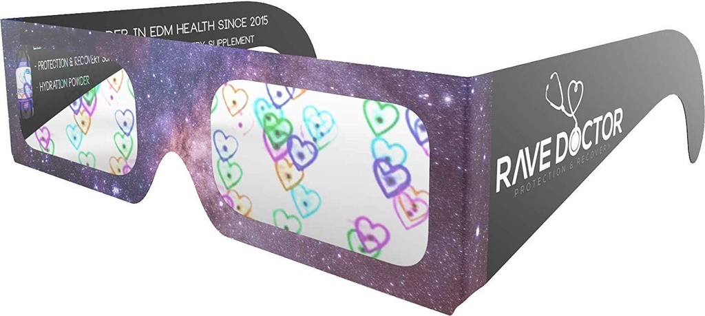 [BRSWYY32DEMB6AYZ] Heart Diffraction Glasses, Rave and Paper Refraction Glasses