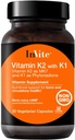 Invite Health Vitamin K2 with K1 - Supports Bone and Circulatory Health - Vitamin K2 as MK7 and K1 and Phytonadione - 30 Vegetarian Capsules (2-Pack)