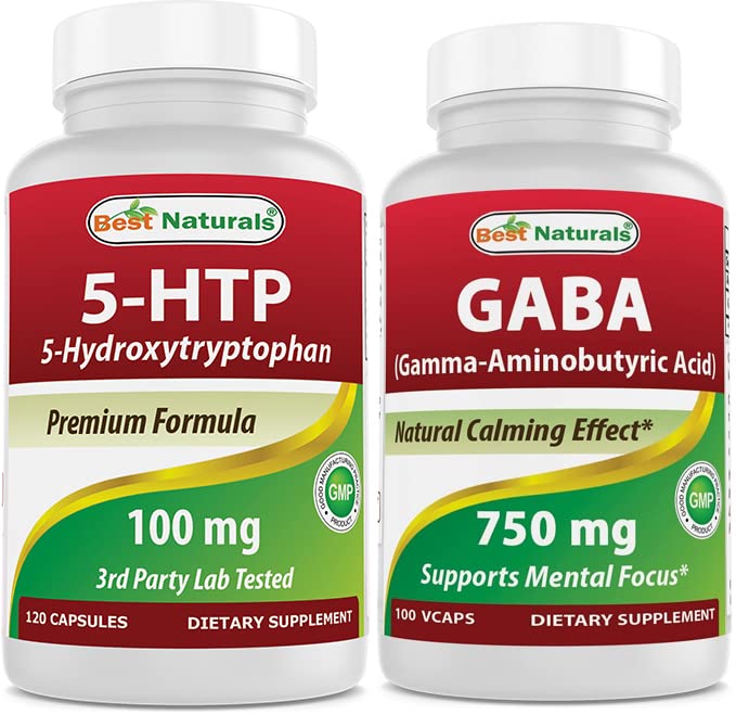Best Naturals 5-HTP (5-hydroxytryptophan) 100 mg & GABA 750 mg