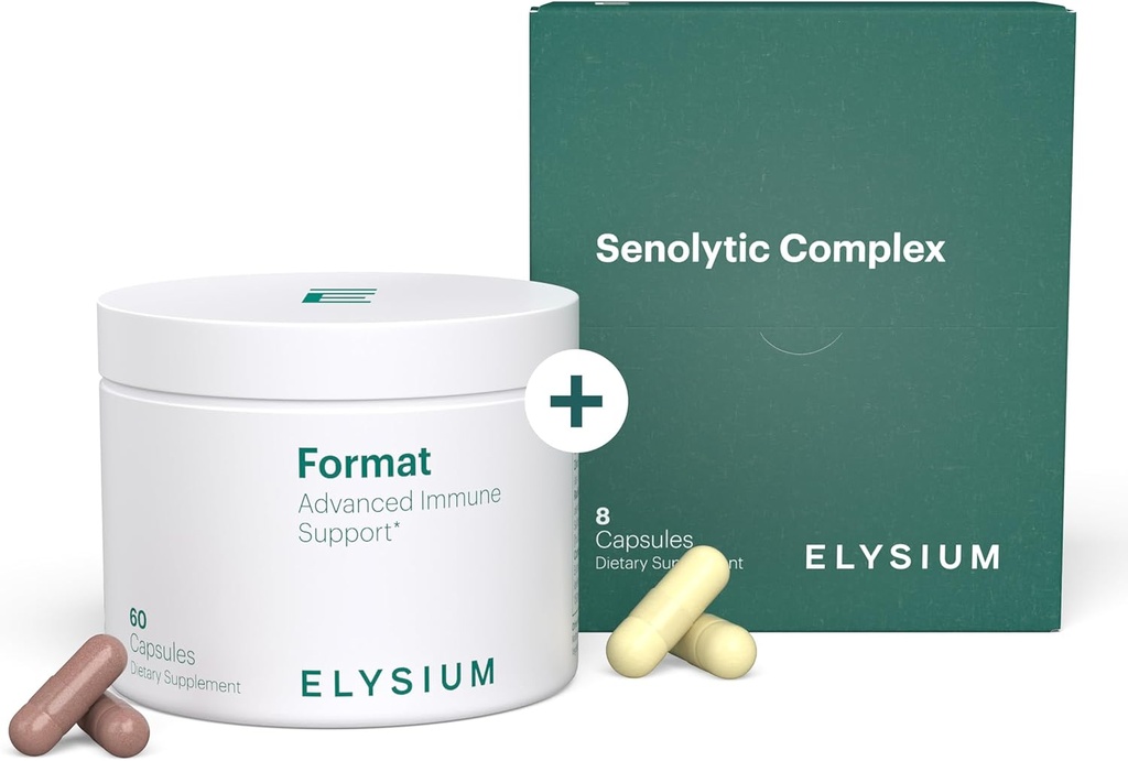 ELYSIUM Format Immune Support Supplement - Vitamin C Supplement, Immunity Support, Immune Defense, Intermittent Senolytic Complex Immune Support for Adults, Complete Immunity Supplement - 60ct