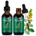 Mullein Leaf Extract for Lungs, Mullein Drops for Lungs, Support Lung, Respiratory Function for Healthy Breathing, Improvement in Pulmonary Function, Natural & Safe Supplement (2 PC)