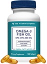 The Vitamin Shoppe Brand Omega 3 Fish Oil 1000mg with EPA DHA 500mg, Cardiovascular, Brain & Eye Health Support for Men and Women, Sourced from Anchovy, Sardine & Mackerel, Gluten Free, 120 Softgels