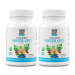 Yes You Can! Natural Water Lipo Pills - Diuretic Cleanse with Electrolytes & Vitamins - Helps with Water Retention - Gluten-Free, 21 Capsules Per Bottle (2 Pack)