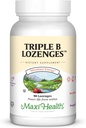 Maxi Health Triple B Lozenges - Vitamin B12 & B6 & Biotin - Strawberry Flavor - 90 Chewies - Kosher