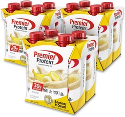 Premier Protein iiEjNj 30g Protein Shake, 11 fl oz Bottle, Banana 12 Count (2 Pack)