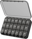 Daviky Pill Organizer 3X a Day, Weekly Pill Box 7 Day, Travel Pill Case with Large Containers, Light-Proof Pill Case for Vitamins, Medication, Supplements and Fish Oils (Black)