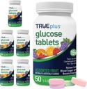 TRUEplus® Glucose Tablets, Assorted Flavor (Grape, Raspberry, Orange) - 50ct Bottle - 6 Pack