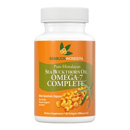 SEABUCKWONDERS Organic Sea Buckthorn Oil Omega-7 Complete, 60 Softgels