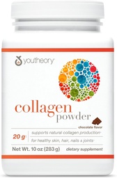 Youtheory Collagen Powder - with Amino Acids, Minerals, Vitamin C & B7 (Biotin) - Supports Healthy Bones, Muscles, Hair, Nails, Skin & Joints* - Hydrolyzed - Chocolate - 10 oz (12 Servings)