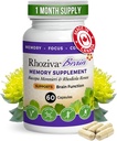 Brain Supplement - Memory and Focus, Rhodiola Rosea, Cognitive Health, Concentration, Mental Clarity, with Bacopa Monnieri, Biotin, Nootropic, Vitamin & Minerals - 60 Capsules