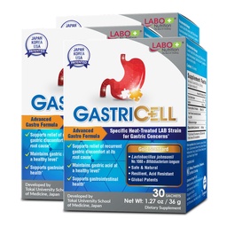 LABO Nutrition GASTRICELL - Acid Reflux, Heartburn, Recurring Gastric Discomfort, Natural Defence Against Gastric Distress 30 sachets x3