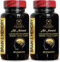Memory Pills for Brain - Brain Booster Supplement for Focus, Memory, Clarity, Concentration & Learning Accuracy, Cognitive Function with Ginkgo Biloba - 2 Bottles 120 Capsules