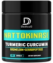 DEDICAD 4-in-1 Nattokinase 2000 Fu, Turmeric, Bromelain, Serrapeptase - Spike Protein Detox - Body Balance, Circulation Health & Immune System - 120 Capsules 4-Month Supply