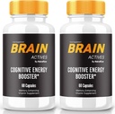 (2 Pack) Brain Actives Capsules – Daily Support Formula with a Balanced Blend for Focus, Alertness, and Concentration | Easy-to-Take Pills for Everyday Wellness (120 Capsules)