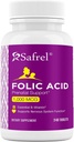 Safrel Folic Acid 1000 mcg (1 mg) - Vitamin B9-240 Tablets, Essential Prenatal and Postnatal Vitamin for Fetal Development, Red Blood Cell Production, Cell and Neural Development | Non-GMO, Vegan
