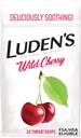 Luden's Sore Throat Relief Lozenges for Minor Everyday Irritation & Dry Mouth, Wild Cherry Flavored Drops, 30 Count