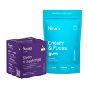 Neuro Energy & Sleep Bundle – Energy & Focus Gum (Peppermint, 90 Count) + Melatonin 5mg Sleep & Recharge Mints (Night Berry, 72 Pieces) – Daytime Focus & Nighttime Rest Support