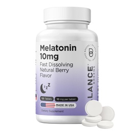 Balancebreens Melatonin 10mg Fast-Dissolve, 120 Tablets – Natural Sleep Aid for Restful Nights, Drug-Free Support for Relaxation and Tranquility