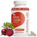 Berkeley Life Nitric Oxide Support Supplement - Nitric Oxide Booster for Men & Women- Blood Flow & Circulation with Beet Root Powder to Support Energy, Heart Health & Healthy Blood Pressure- 180 Count
