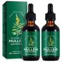 QJCWXIAOX 2 Pack Mullein Drops for Lungs, Mullein Leaf Extract with Chlorophyll,Mullein Leaf Extract for Lung Cleanse and Respiratory Support -2 Bottles