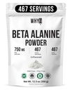 WHYZ Beta Alanine Powder Pure Beta Alanine Pre-Workout Supplement for Sustained Energy for Men and Women, Alanine Supplement for Endurance, 467 Servings, 350g (12.3 lb)