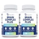 2-Pack Brain Supplements for Memory & Focus | Nootropic with Bacopa, Lion's Mane, Alpha GPC | Mental Clarity & Cognitive Support | Vitamin B6 & B12 – 240 Caps (120/Bottle)