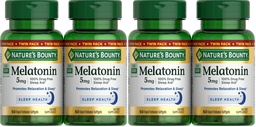 Nature's Bounty Melatonin 5mg, 100% Drug Free Sleep Aid, Dietary Supplement for Relaxation and Sleep Health - 4 Month Supply, 60 Rapid Release Softgels Twin Pack (120ct) (Pack of 2)