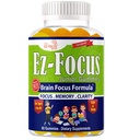 Junior Brain Vitamins & Memory Supplements for Kids & Teens, Focus Supplements, Support Memory, Attention, Focus & Clarity, Tasty 60 Chewable Gummies