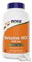 Now Betaine HCl 648mg 240 Veg Capsules - Digestive Enzymes Supplement - Enhanced with Pepsin Protease for Protein Digestion Support