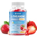 L-Theanine Gummies for Kids & Adults, L Theanine Supplement with Magnesium Glycinate, Ashwagandha, GABA, 5HTP for Calm, Relax, Zzz & Focus Support, Vegan Strawberry Flavor, 60 Count
