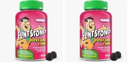 Flintstones Vitamins for Picky Kids + Iron, Kids Multivitamin Gummies with Vitamin C, D, E, B6 and Iron, Gummy Vitamins, Grape Flavored, 60 Gummies,(Pack of 2)