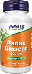 NOW Foods Supplements, Panax Ginseng (Root) 500 mg, Adaptogenic Herb*, 100 Veg Capsules