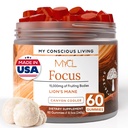 Lions Mane Mushroom Gummies for Focus and Memory - 500mg Fruiting Body Extract - Cognitive Support and Brain Health Supplements for Adults and Kids - Vegan, Gluten-Free - Canyon Cooler - 30 Servings