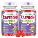 Saffron Gummies for Kids & Adults, 21-in-1 Saffron Supplements with 100mg Saffron Extract, L-Theanine, Magnesium, Omega-3, GABA, D3, B6, B12 & C, Supports Mood, Focus & Gut Health, Sugar-Free, Vegan