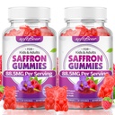 softbear Saffron Gummies for Kids & Adults, 10-in-1 Organic Saffron Supplements with 88.5mg Saffron Extract Support Calm Mind & Focus & Zzz, Sugar Free/Non-GMO, Raspberry Flavor 120 Count