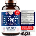 WINDSOR BOTANICALS Cholesterol Supplements - Citrus Bergamot, Niacin, Red Yeast Rice, Berberine, Aronia Berry Extract to Support Normal HDL and LDL Cholesterol Levels - 90 Vegan, Non-GMO Capsules