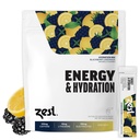ZEST Hydration & Preworkout Energy Drink Packets – Clean Electrolyte Powder with 250mg Caffeine - 14 Energy Powder Sticks for Running & Endurance, BlackBerry Lemonade Flavor