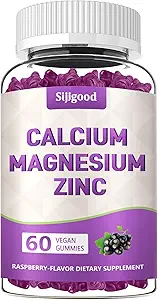 2 Pack Calcium Magnesium Zinc Gummies with Vitamin C D3 K2, Calcium Gummies for Bone, Muscle, Calm & Zzz Support, High Absorption Formula with Magnesium Zinc Potassium, Elderberry Flavored 120 Cts