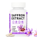 Happy Saffron Supplements, 100mg Saffron Extract, Saffron Blend with Turmeric & Ashwagandha, Supports Mood, Focus, and Energy Boost, 90 Capsules