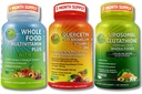 Immune & Whole Body Wellness Bundle – Quercetin with Bromelain + Whole Food Multivitamin with Iron + Liposomal Glutathione 500mg – Antioxidant, Respiratory & Immune Support – Vegan, Non-GMO