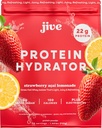 Jive Clear Protein Powder - 22g Grass-Fed Whey Isolate, 25 Servings - Strawberry Acai Lemonade - 895mg of Electrolytes - Zero Added Sugar - Clear Drink Protein Water & Juice