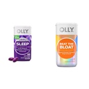 OLLY Ultra Strength Sleep Softgels with Melatonin, Magnesium & Botanicals Plus Beat The Bloat Capsules for Digestive Support - 60 & 25 Count