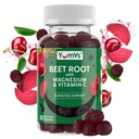 YumVs Beet Root Gummies with Magnesium & Vitamin C – Berry Flavor Beetroot Gummies – Nitric Oxide Support for Heart Health & Antioxidant Wellness – Vegan, Non-GMO – 60 Gummies