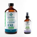 Genesis Organic Magnesium Lavender Spray 4oz + Holistic Health Organic Castor Oil 16oz
