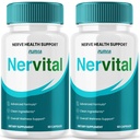 (2 Pack) Nervital Capsules, Maximum Strength Neuropathy Relief For Legs and Feet, Vitamins Stimulator for Nerve, Essentials Regeneration Supplement Formula Pills, Numbness, Tingling In Hand (120 ct)