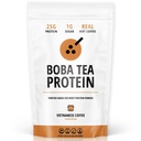 Boba Tea Protein Vietnamese Coffee | 25g Grass-Fed Whey Protein Isolate Powder | 112mg Caffeine | Gluten-Free & Soy-Free Bubble Tea Drink | Real Ingredients & Lactose-Free Protein Drink | 25 Servings