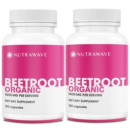 Nutra Wave Organic Beet Root Capsules 1400mg – Beetroot Supplement for Blood Pressure Support & Nitric Oxide – Supports Energy, Circulation & Heart Health – Non-GMO, Vegan – 240 Capsules