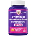 Vitamin B-1-500 mg Thiamin per Serving - Supports Energy Metabolism* - Gluten Free - No Artificial Colors - 120 Vegetarian Capsules